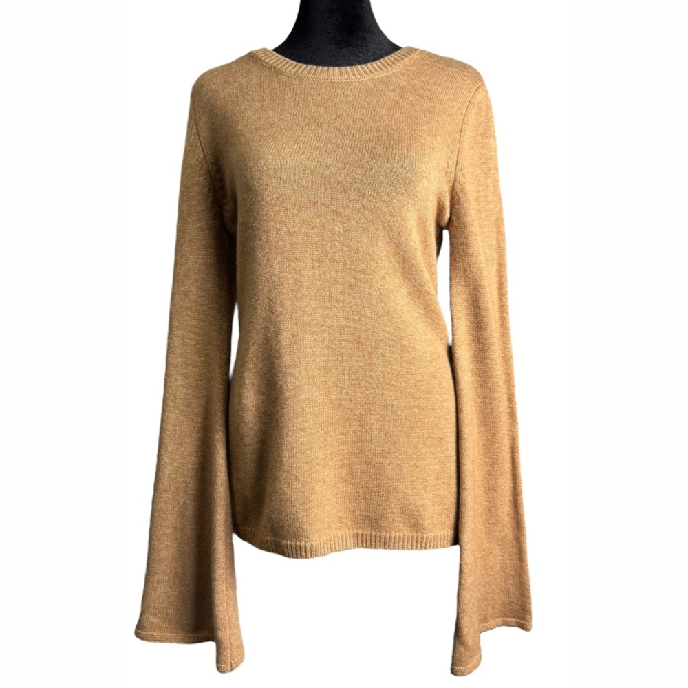 Not Monday Women's Cashmere Bell Sleeve Round Neck Sweater Size‎ XS